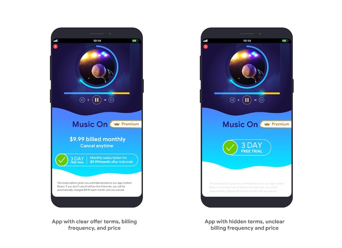Las apps de Android con suscripciones deberán disponer con mayor claridad su información