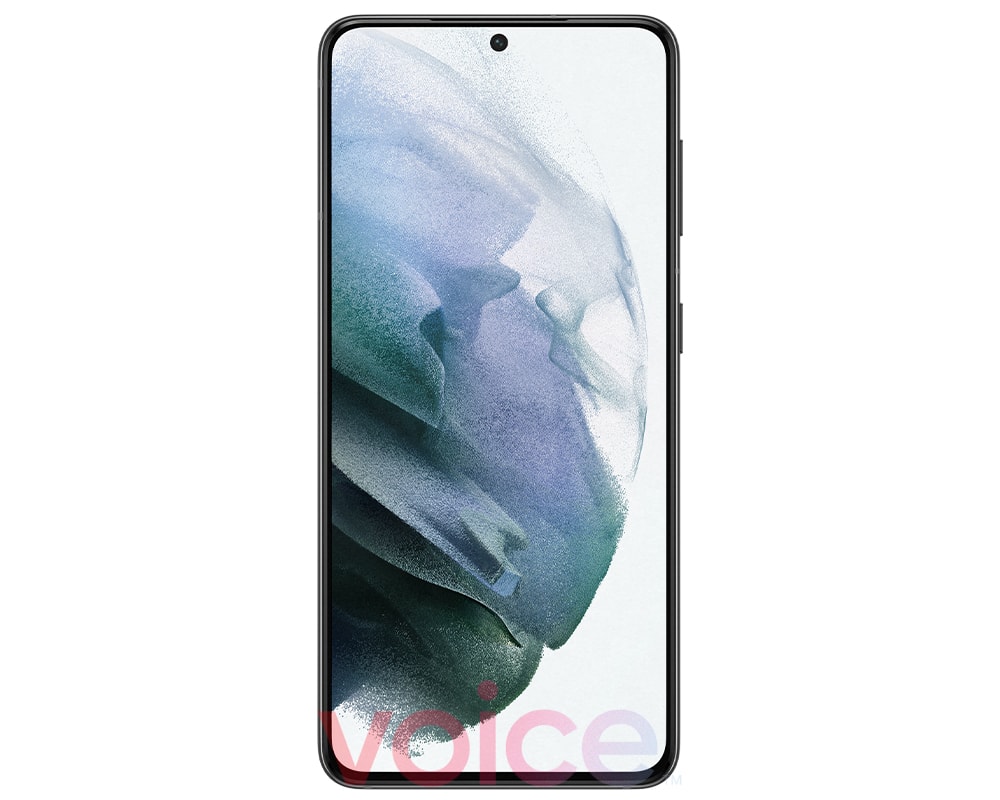 Diseño frontal filtrado del Samsung Galaxy S21