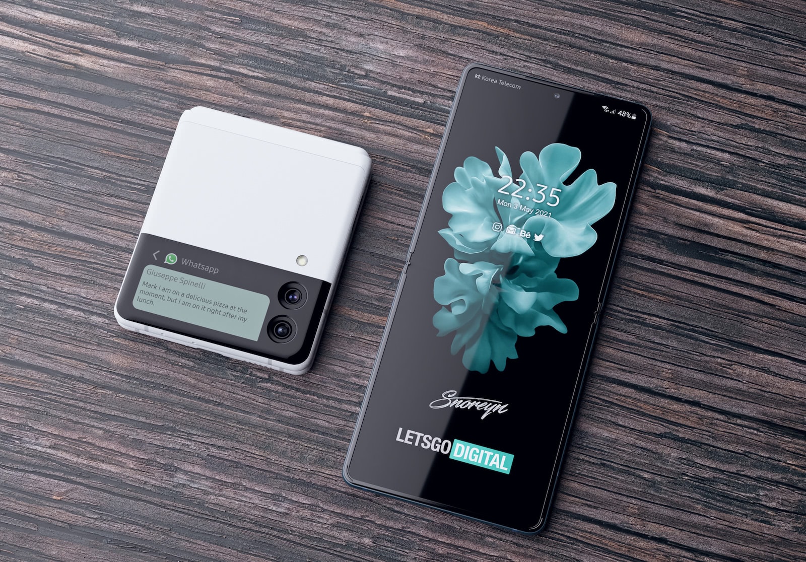 Renders conceptuales del Galaxy Z Flip 3 y Z fold 3 basados en diseño filtrado